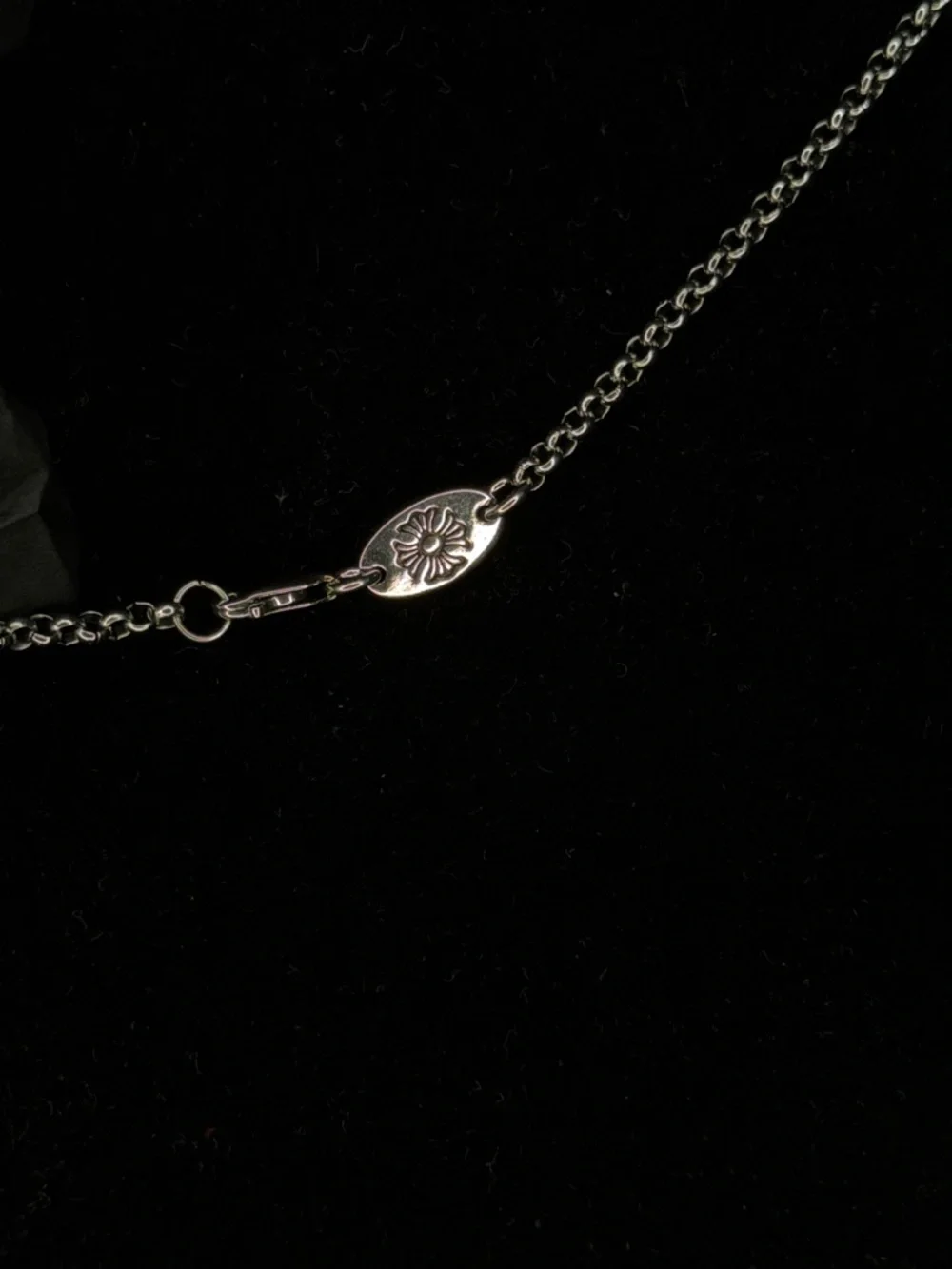 Chrome Hearts Diamond Studded Medium Floral Cross Unisex Necklace